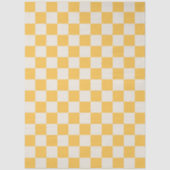 Preppy Checkerboard Yellow White Mod Retro Tissuepapier (Voorkant)
