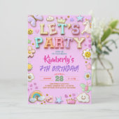 Preppy Chenille Patch Letter Stickers Verjaardag Kaart (Staand voorkant)