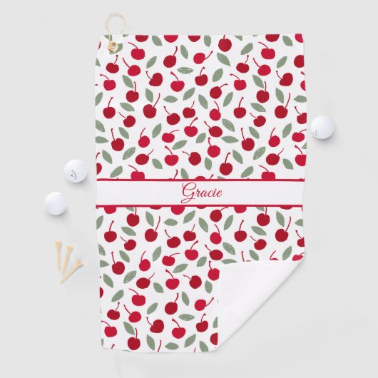 Preppy Cherry Fruit Patroon Golfhanddoek (Insitu)