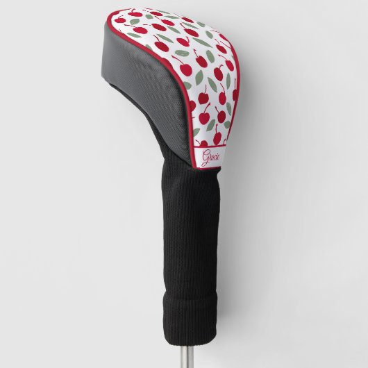 Preppy Cherry Fruit Patroon Golfheadcover (Schuin)