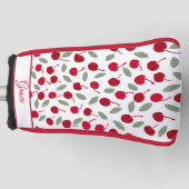 Preppy Cherry Fruit Patroon Golfheadcover (Voorkant)