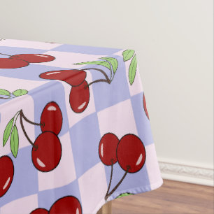 Preppy Cherry schaakbordpatroon Tafelkleed