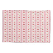 Preppy Cherry Stripes - Pink and Off White Kussensloop (Achterkant)
