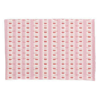 Preppy Cherry Stripes - Pink and Off White Kussensloop