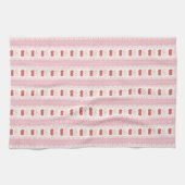 Preppy Cherry Stripes - Pink and Off White Theedoek (Horizontaal)