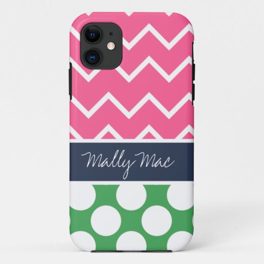 Preppy Chevron Dot Mally Mac iPhone 5 Hoesje (Achterkant)