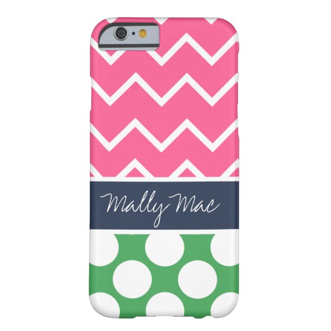 Preppy Chevron Dot Mally Mac iPhone 6 hoesje  (Achterkant)