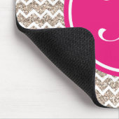Preppy Chevron in Gold Glitter Muismat (Hoek)