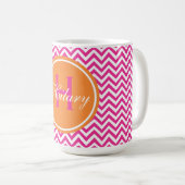Preppy Chevron in Hot Pink Koffiemok (Voorkant rechts)
