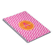 Preppy Chevron in Hot Pink Notitieboek (Rechterzijde)