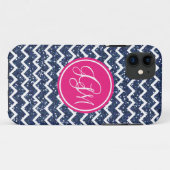 Preppy Chevron in Navy Glitter Case-Mate iPhone Case (Achterkant (horizontaal))