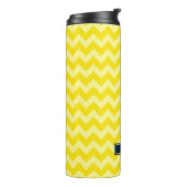 Preppy Chevron in Shades of Yellow Monogram Thermosbeker (Gedraaid links)