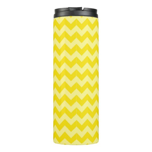Preppy Chevron in Shades of Yellow Monogram Thermosbeker (Achterkant)