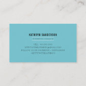 PREPPY CHEVRON patroon gouden logo embleem aqua bl Visitekaartje (Achterkant)