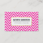 PREPPY CHEVRON patroon gouden logo embleem heet ro Visitekaartje (Voorkant)