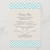Preppy Chevron Stripe Modern Monogrammed Name Menu (Achterkant)