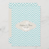 Preppy Chevron Stripe Modern Monogrammed Name Menu (Voorkant / Achterkant)
