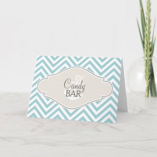 Preppy Chevron Stripe Modern Monogrammed Name Notitiekaartje (Voorkant)