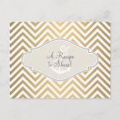 Preppy Chevron Stripe Modern Nautical Anchor Briefkaart (Voorkant)