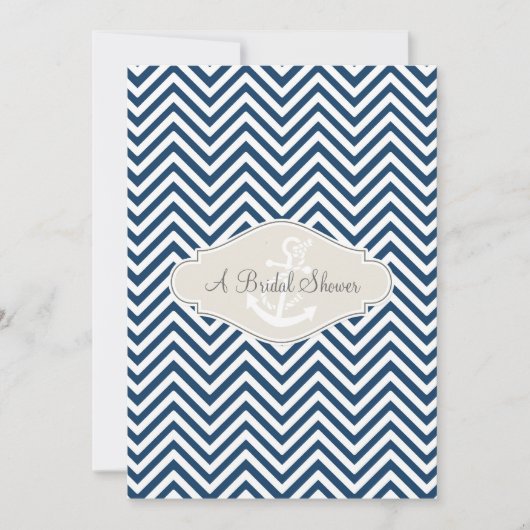 Preppy Chevron Stripe Modern Nautical Anchor Kaart (Voorkant)