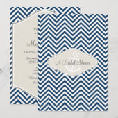 Preppy Chevron Stripe Modern Nautical Anchor Kaart (Voorkant / Achterkant)