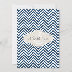 Preppy Chevron Stripe Modern Nautical Anchor Kaart