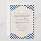 Preppy Chevron Stripe Modern Nautical Anchor Kaart (Achterkant)