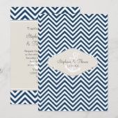 Preppy Chevron Stripe Modern Nautical Anchor Kaart (Voorkant / Achterkant)