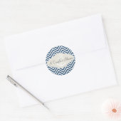 Preppy Chevron Stripe Modern Nautical Anchor Ronde Sticker (Envelop)