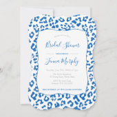Preppy Chic Blue Leopard Print Vrijgezellenfeest Kaart (Voorkant)