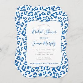 Preppy Chic Blue Leopard Print Vrijgezellenfeest Kaart