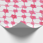 Preppy Chic Ditsy Roze bloemen Cadeaupapier (Hoek)