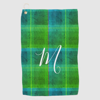 Preppy chic eerste groen & blauw Schotse ruit Golfhanddoek