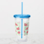 Preppy Chic Elegant Pink Flamingo Pattern Acryl Drinkbeker (Rechts)