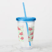 Preppy Chic Elegant Pink Flamingo Pattern Acryl Drinkbeker (Links)