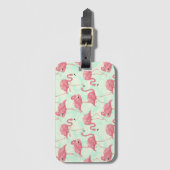 Preppy Chic Elegant Pink Flamingo Pattern Bagagelabel (Voorkant (verticaal))