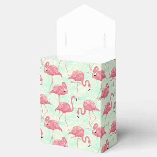 Preppy Chic Elegant Pink Flamingo Pattern Bedankdoosjes (Geopend)