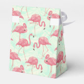 Preppy Chic Elegant Pink Flamingo Pattern Bedankdoosjes (Achterkant)