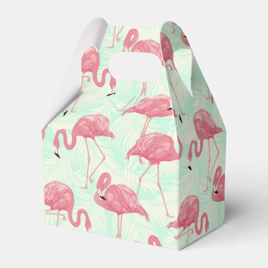 Preppy Chic Elegant Pink Flamingo Pattern Bedankdoosjes (Voorkant Zijde)