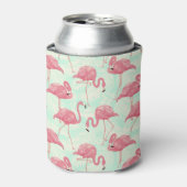 Preppy Chic Elegant Pink Flamingo Pattern Blikjeskoeler (Blikje Voorkant)