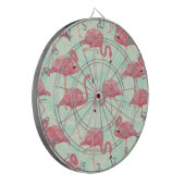 Preppy Chic Elegant Pink Flamingo Pattern Dartbord (Voorkant Links)