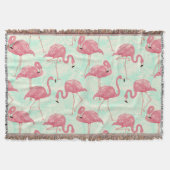 Preppy Chic Elegant Pink Flamingo Pattern Deken (Voorkant)