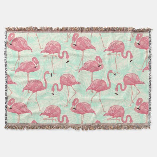 Preppy Chic Elegant Pink Flamingo Pattern Deken (Voorkant)
