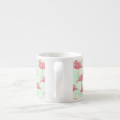 Preppy Chic Elegant Pink Flamingo Pattern Espresso Kop (Achterkant)