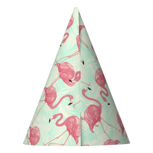 Preppy Chic Elegant Pink Flamingo Pattern Feesthoedjes (Achterkant)