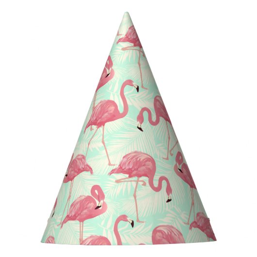 Preppy Chic Elegant Pink Flamingo Pattern Feesthoedjes (Voorkant)