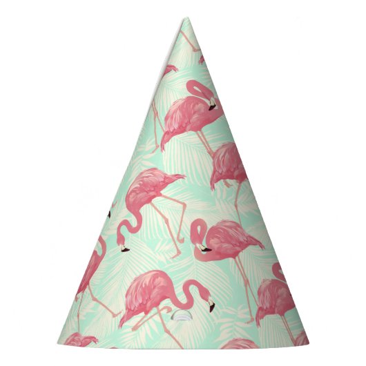 Preppy Chic Elegant Pink Flamingo Pattern Feesthoedjes (Links)