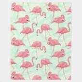 Preppy Chic Elegant Pink Flamingo Pattern Fleece Deken (Voorkant)