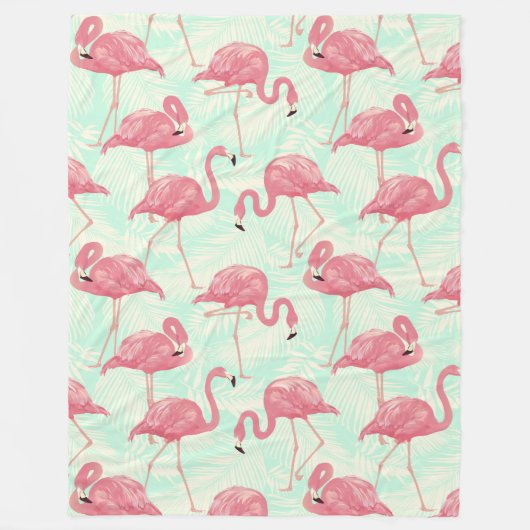 Preppy Chic Elegant Pink Flamingo Pattern Fleece Deken (Voorkant)