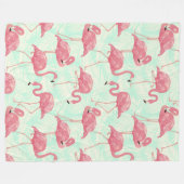 Preppy Chic Elegant Pink Flamingo Pattern Fleece Deken (Voorkant (Horizontaal))